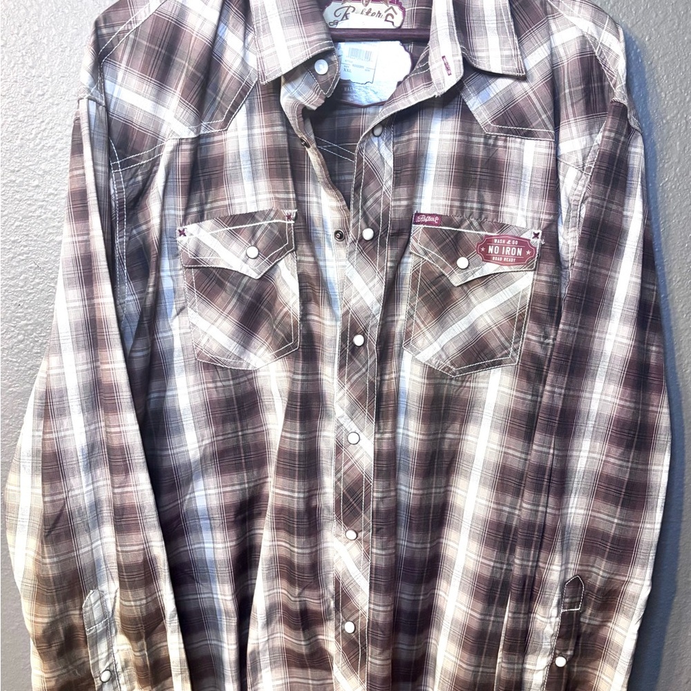 Plaid Button-Down Shirt‎ for Men in Brown by Roper XXL NWT